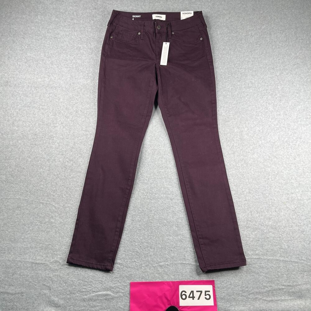 Sonoma Mid Rise Skinny Womens Size 4 Purple Jeans NEW NWT